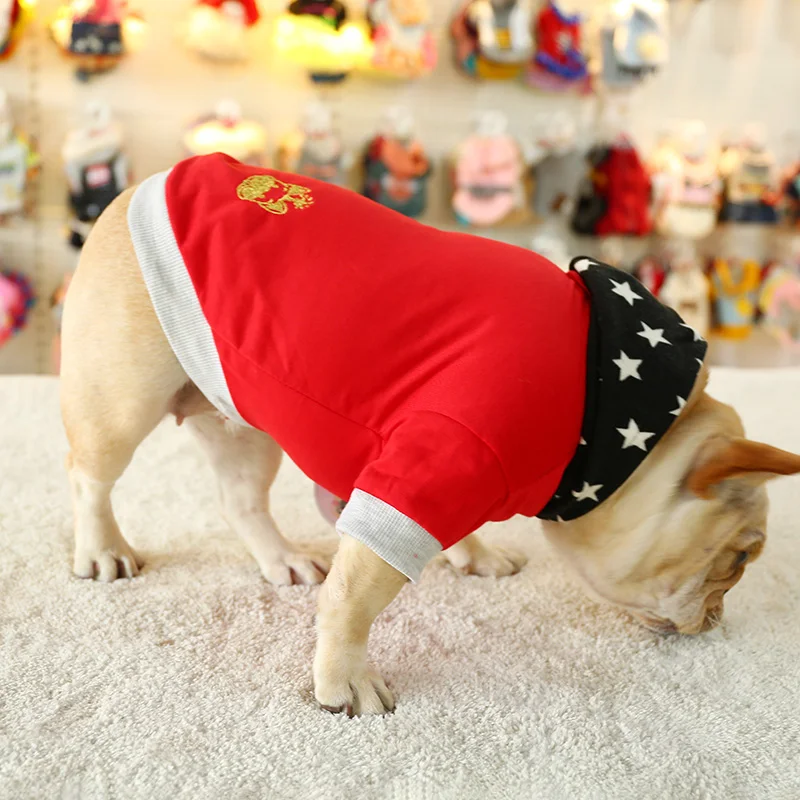 PETCIRCLE Šunų Drabužius Armijos Žalia/Raudona Žvaigždė Hoodie prancūzų Buldogas Corgi Pug Šunų, Mažų/Vidutinių Naminių Šunų Kostiumų Mielas Paltai