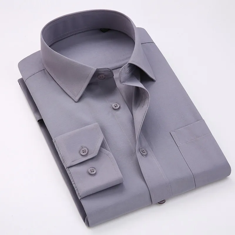 Patogus verslo vyrų kietas paprasto suknelė marškiniai ilgomis rankovėmis aikštėje apykaklės reguliariai fit vyrų socialinės marškinėliai