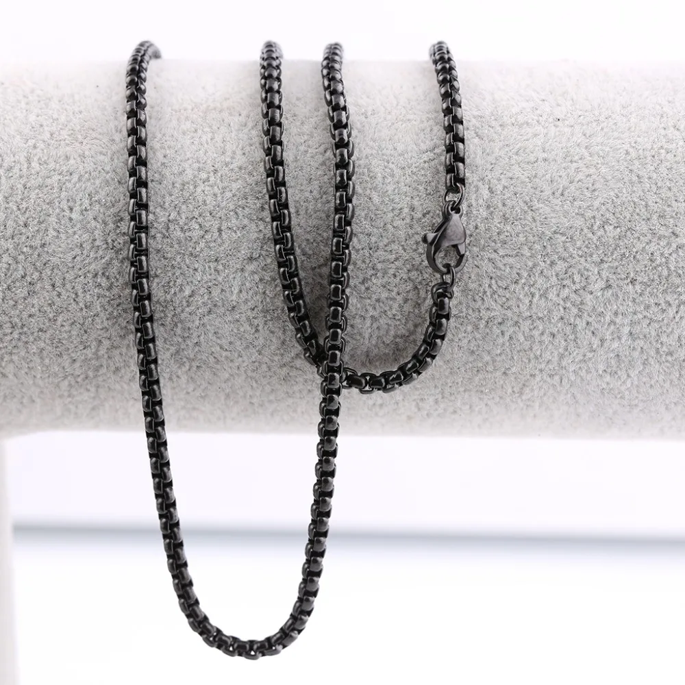 Reidgaller 5vnt 55cm ilgio, nerūdijančio plieno, juoda juvelyrika grandinės su omarų užsegimas už pakabukas karoliai padaryti diy priedai