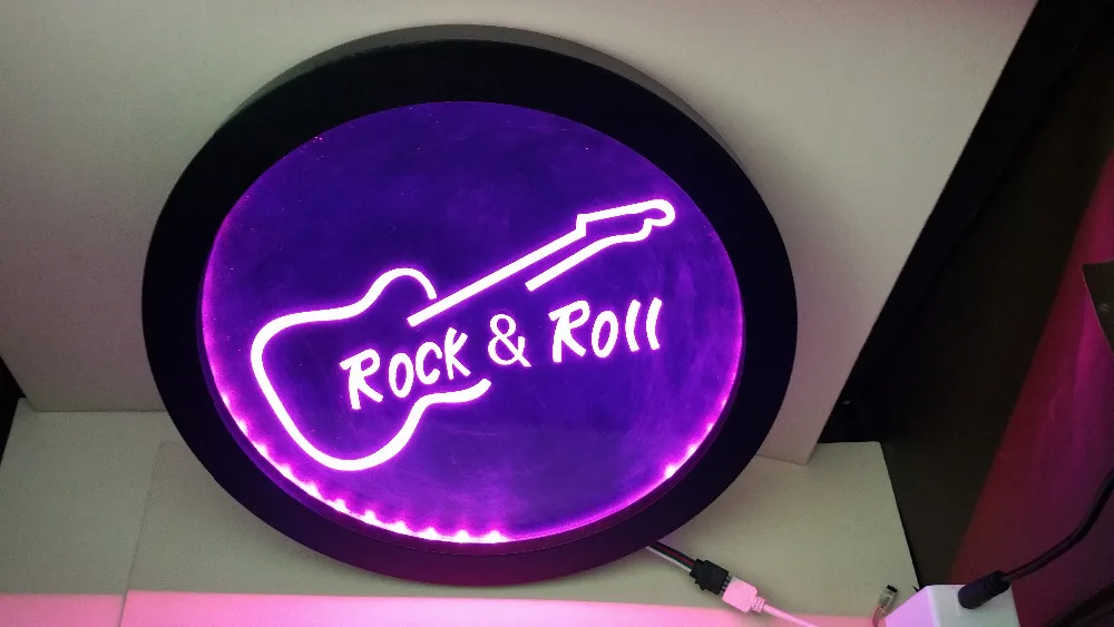 Rokenrolo Gitara Muzikos RGB led Daugiaspalvis belaidžio kontrolės alaus baras pub klubas neoninės šviesos ženklas Ypatingą dovaną