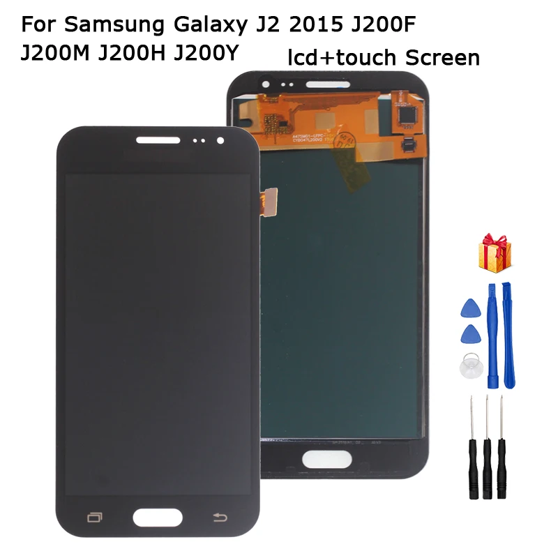 Samsung Galaxy J2 LCD Ekranas J200F J200M J200H J200Y LCD Ekranas Jutiklinis Ekranas skaitmeninis keitiklis atsarginės Dalys, J200 LCD