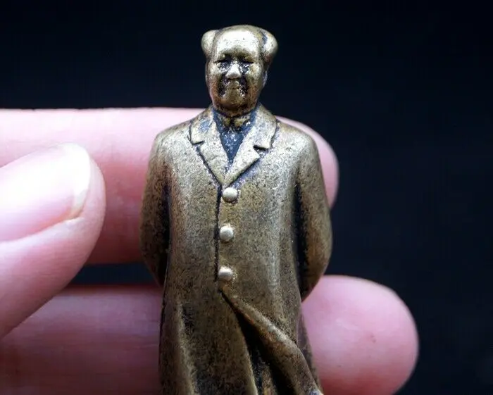 Senas Kinų Reta Kolekcinė Žalvario Rankų Darbas Kinijos Lyderis Mao Dzedunas Statula