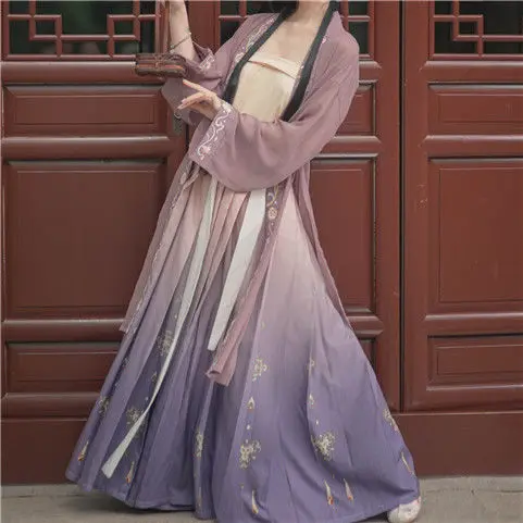 Senovės Tradicinė Kinų Moterų Elegantiškas Hanfu Suknelė Retro Tang Dinastijos Princesė Kostiumai Siuvinėjimo Etape Šokių Pasakų Suknelės