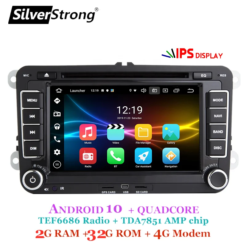 SilverStrong Android10.0 2din IPS Automobilių DVD Volkswagen Golf/CC/Tiguan/VW Passat Canbus Automobilio Multimedijos Grotuvas GPS Automotivo