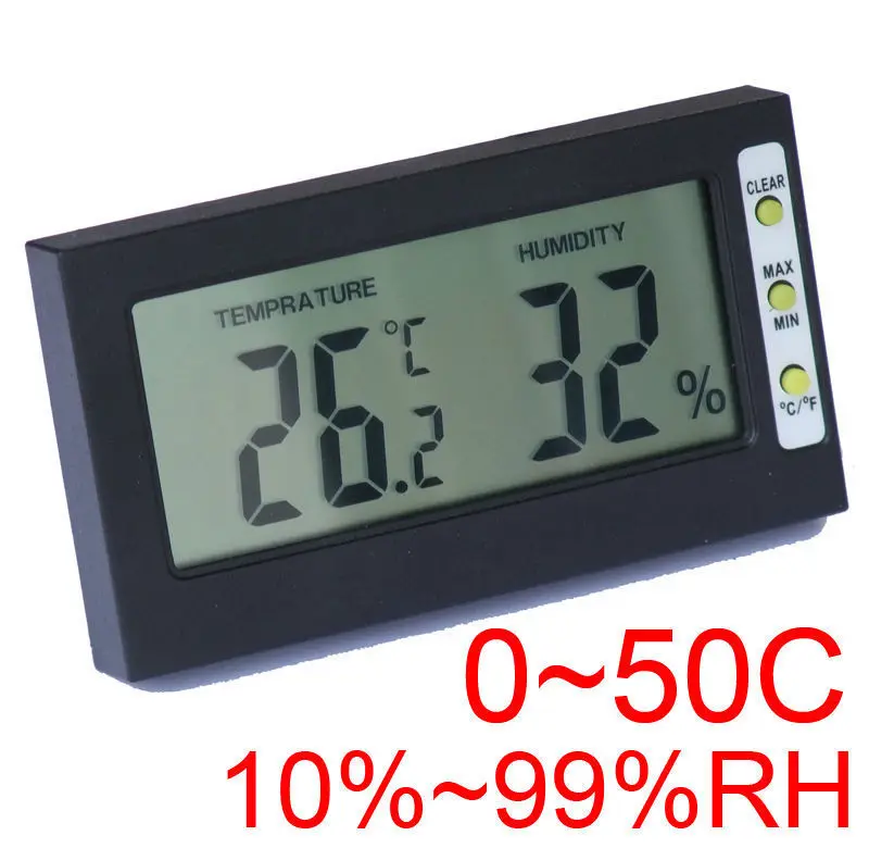 Skaitmeninis Drėgmėmačiu Temperatūros Drėgmės Matuoklis Skaitmeninis Termometras LCD ekranas RH Max Min Max 0~50C TEMP 10%~99%RH