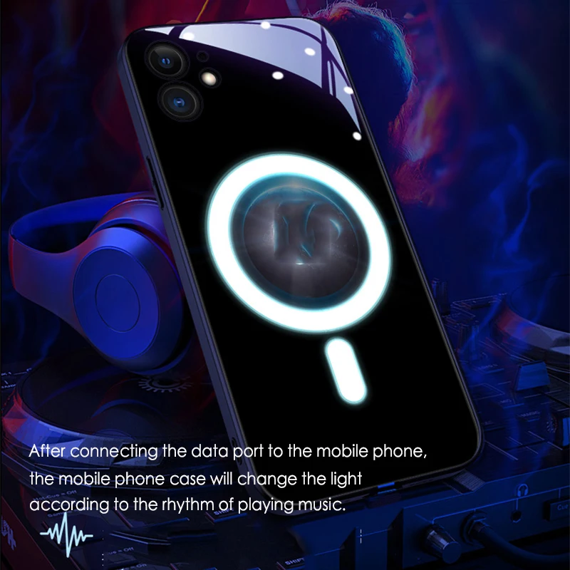 Sporto Skambinkite Šviesos Atveju iPhone 12 11 Pro Max 8 7 6 6S Plus LED Atveju Grūdintas Stiklas Coque 