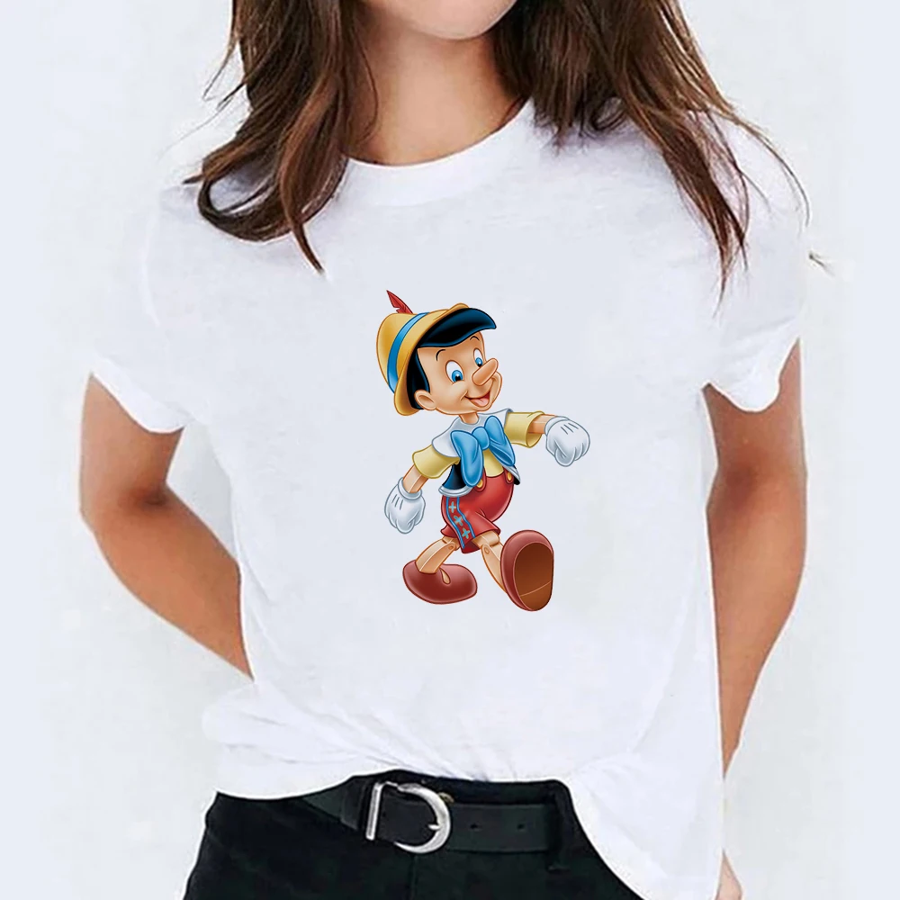 T-Shirt Moterims Hipster Atsitiktinis Tee Pinokis Grafinis Estetinės Harajuku Viršuje Dovana Unisex Marškinėlius Drabužius Dropship