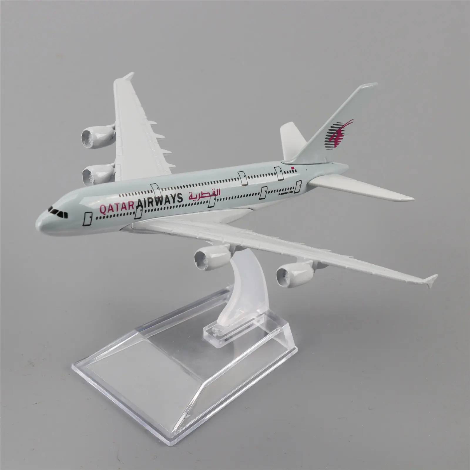 TAIHONGYU 16cm Airbus A380 Kvėpavimo takų Kataras Lėktuvo Modelis w/Budėjimo Kolekcijos Metalo Diecast Žaislai, Dovanos Vaikams Kolekcijos Ekranas