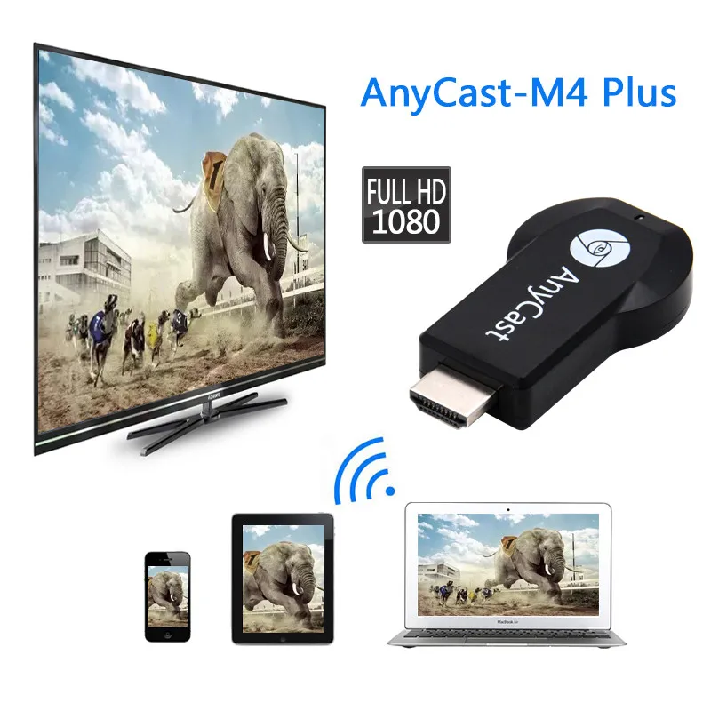 TV Stick Anycast 1080P M4plus Chromecast 2 3 Dubliavimas DLNA Miracast TV Dongle 