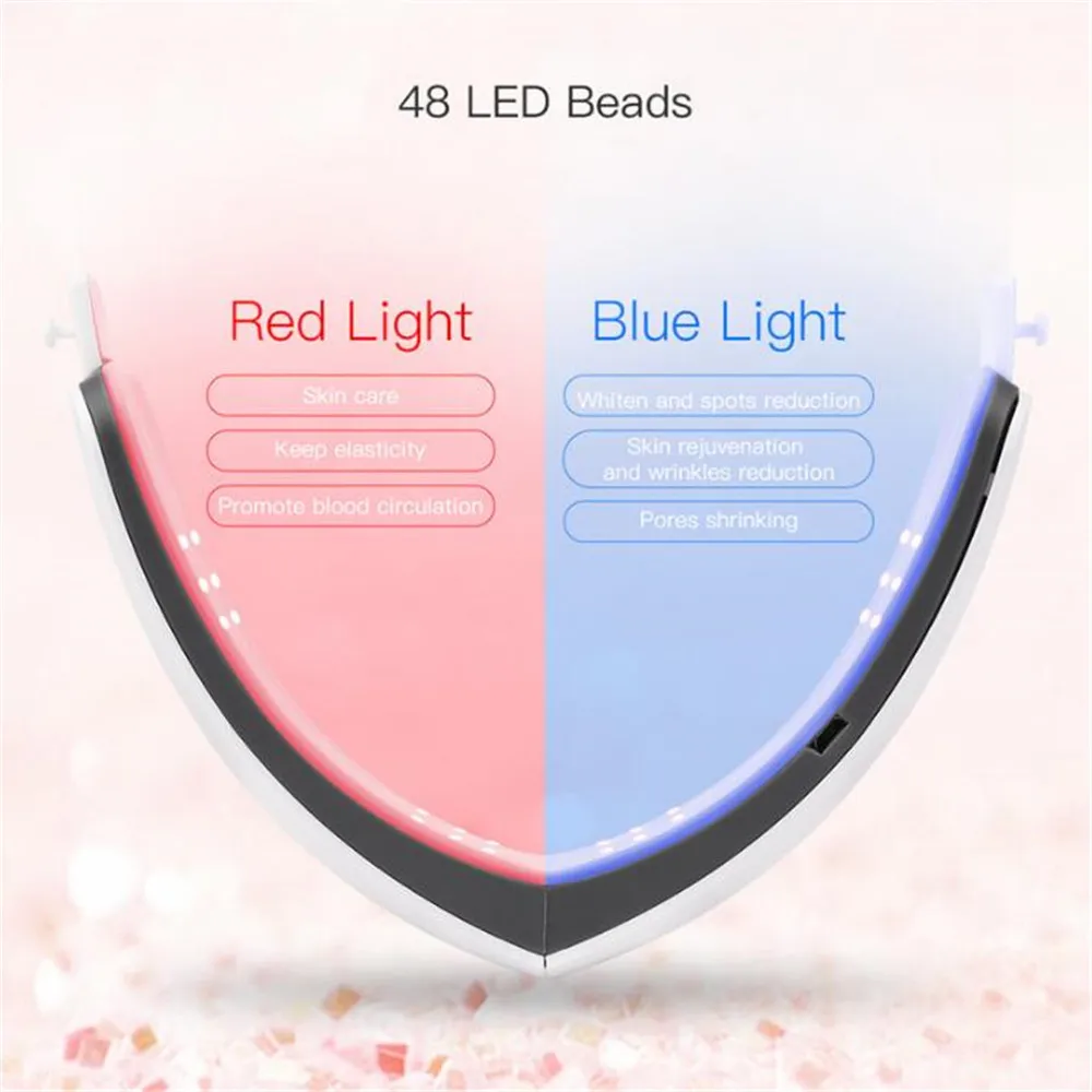 Taisome V-Linija, Liftas Iki Diržo Mašina Raudona Mėlyna LED Fotonų Terapija, Veido Kėlimo Įrenginys Veido Lieknėjimo Vibracijos Massager Grožio Priemonė