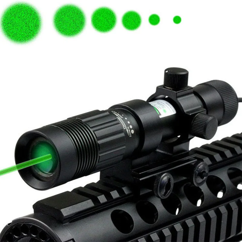 Taktinis LED Ginklas Šviesos Zoom Raudonas Žalias Taškas Lazerio Skautų Lauko Riflescope Medžioklės Žibintuvėlis Reguliuojama Medžioklės/Žygiai