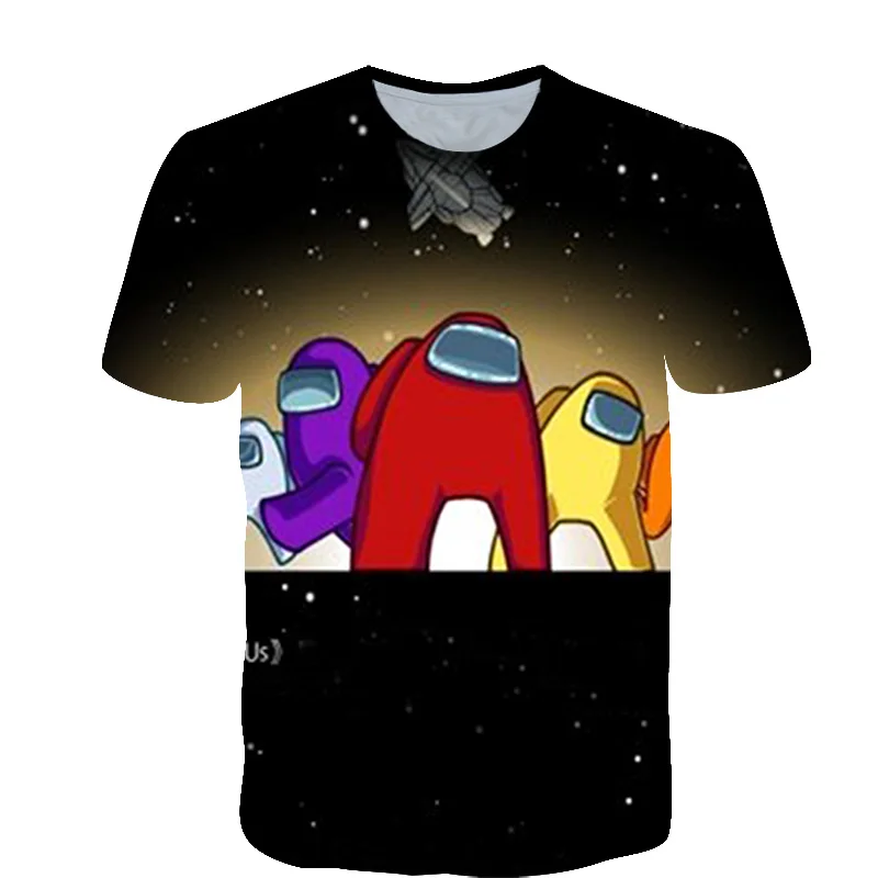 Tarp Mūsų T-shirt Vaikai 3D Berniukų Drabužius, O-Kaklo Vaizdo Žaidimas Impostor Animacinių filmų marškinėliai trumpomis Rankovėmis Tees Streetwear Kawaii Vasaros Viršūnes