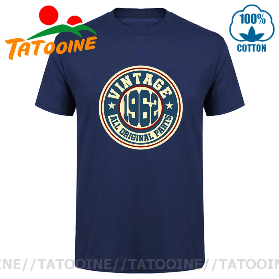 Tatooine Derliaus 1962 Visos Originalios Dalys, marškinėliai vyrams Retro Gimė 1962, T-shirt 60s Drabužiai Pagaminti 1962 marškinėlius Hipster Viršūnes Tee