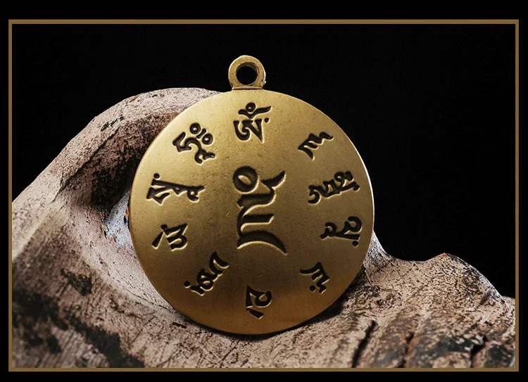 Tibeto vario Graviruotas Žalioji Tara Bodhisatvos Amuletas Pakabukas