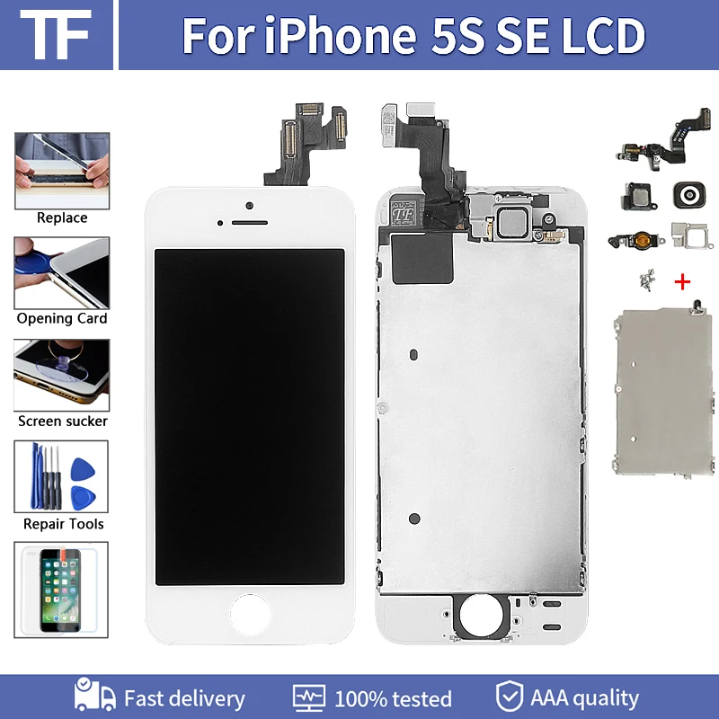 Tinka iPhone 5s LCD 4.7 jutiklinis ekranas ir keičiamų LCD full screen, įrengta priekinė kamera garsiakalbis dovana