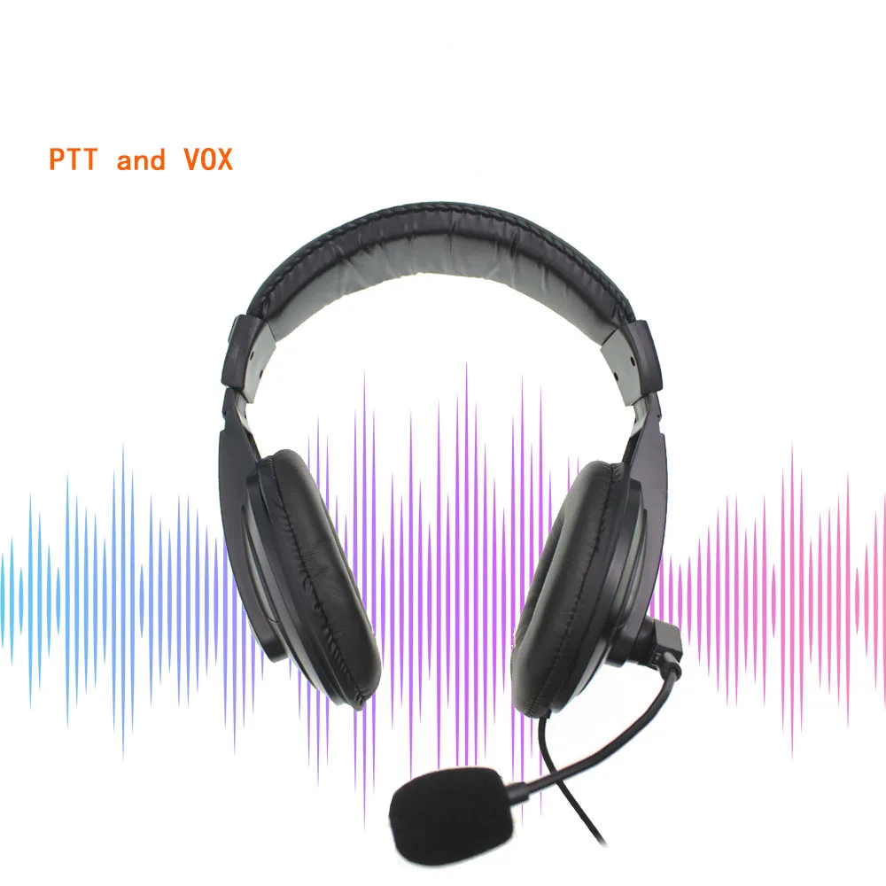 Triukšmo cancell Rankų Per Ausis Ausinės Vox mikrofono ir TR Baofeng Radijo UV-5R UV-82 Du Būdu Radijo