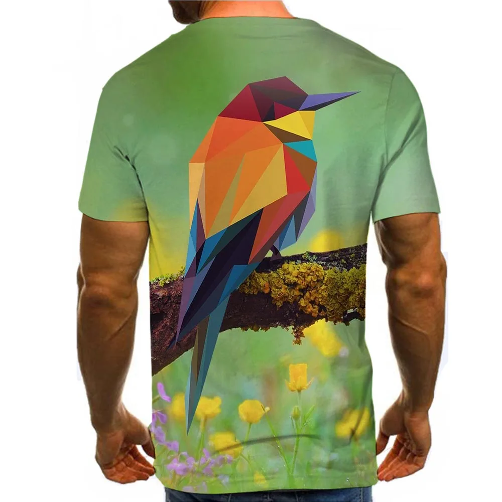 UNEY Grafinis Marškinėliai Paukščių Spausdinti MUMS Dydžio Marškinėlius Marškinėlius Vyrus/Moteris, trumpomis Rankovėmis Apvalios kaklo Viršūnes La Tees