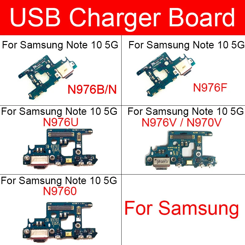 USB Įkroviklis Įkrovimo lizdas Jack Valdybos Samsung Galaxy Note 10+ Plius N976V N970V N976B/N N976F N976U N9760 Remontas, Dalys
