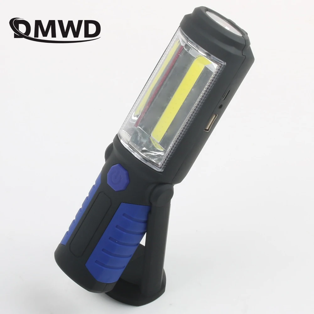 USB Įkrovimo COB LED Žibintuvėlis COB šviesos juostelės +1LED Fakelas Dirbti Ranka Lempa žibintų Magnetinio Vandeniui Pagalbos LED Šviesos