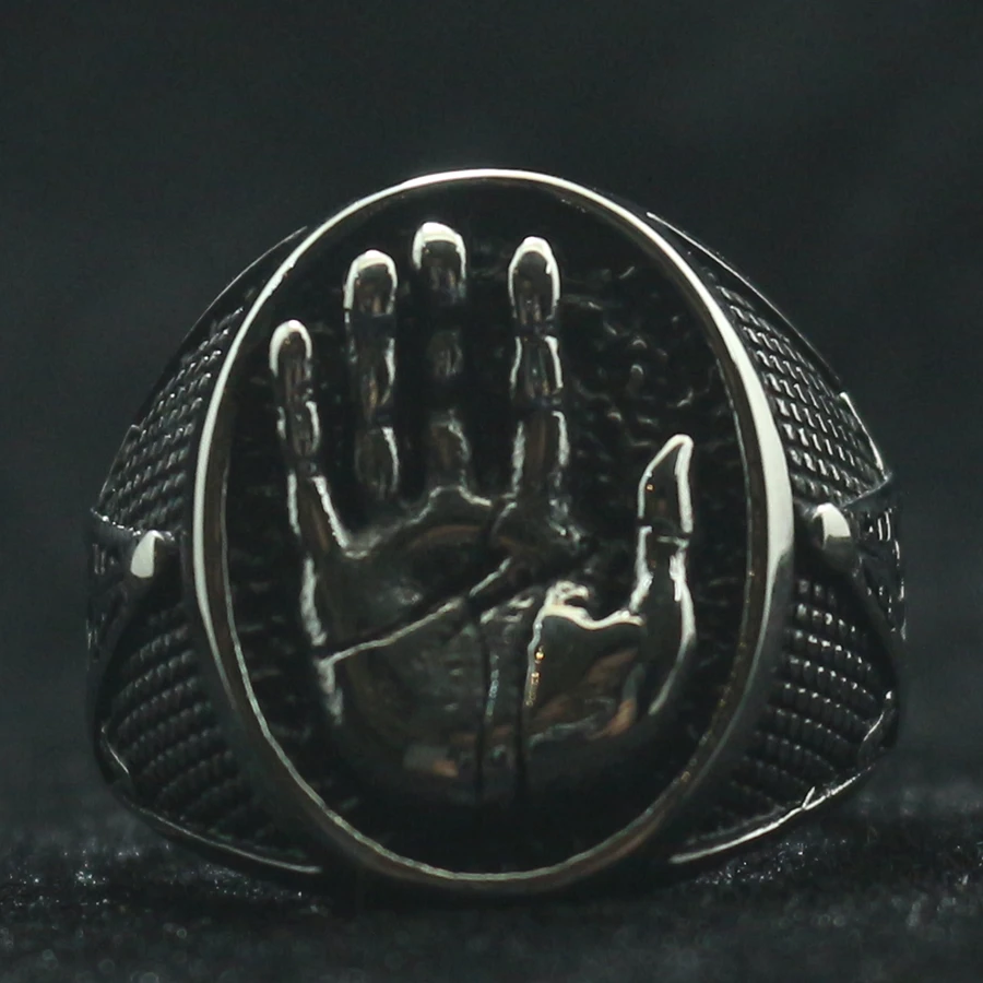 Unisex 316L Nerūdijančio Plieno, Punk, Gothic Freemasons Buda Palmių Naujausias Žiedas