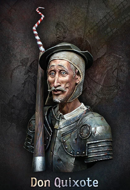 Unpainted Rinkinys 1/ 10 Don Quijote de la Mancha krūtinė pav Istorinė Figūra, Dervų Rinkinys