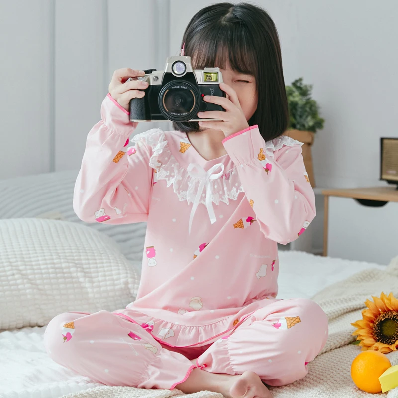 Vaikai Pižama 2020 m. rudens, žiemos Mergaitės Berniukai Sleepwear naktiniai drabužiai vaikiški Drabužiai Gyvūnų Animacinių filmų Pajama Komplektai Medvilnės Vaikų Pižamos