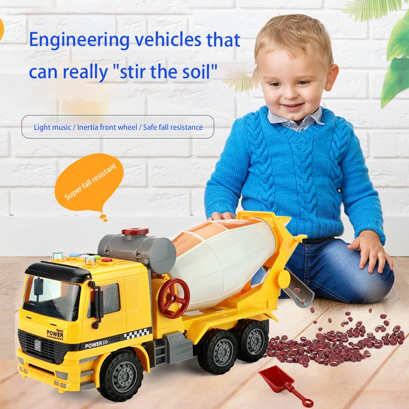 Vaikai inercijos, didelės modeliavimas žaislas inžinerijos transporto priemonių, šviesos, muzikos maišymo cemento savivartis modelis vaikams, žaislai