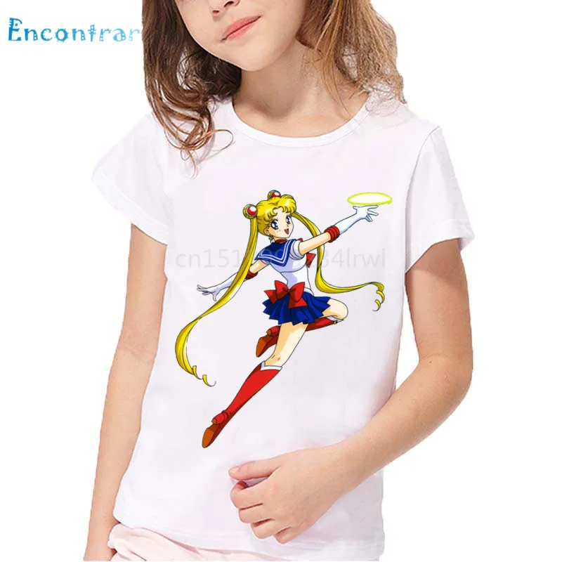 Vaikams, Cartoon Sailor Moon Prarasti Juokingi marškinėliai Vasarą Vaikai Lolita trumpomis Rankovėmis Viršūnes Kūdikių Mergaičių Drabužius