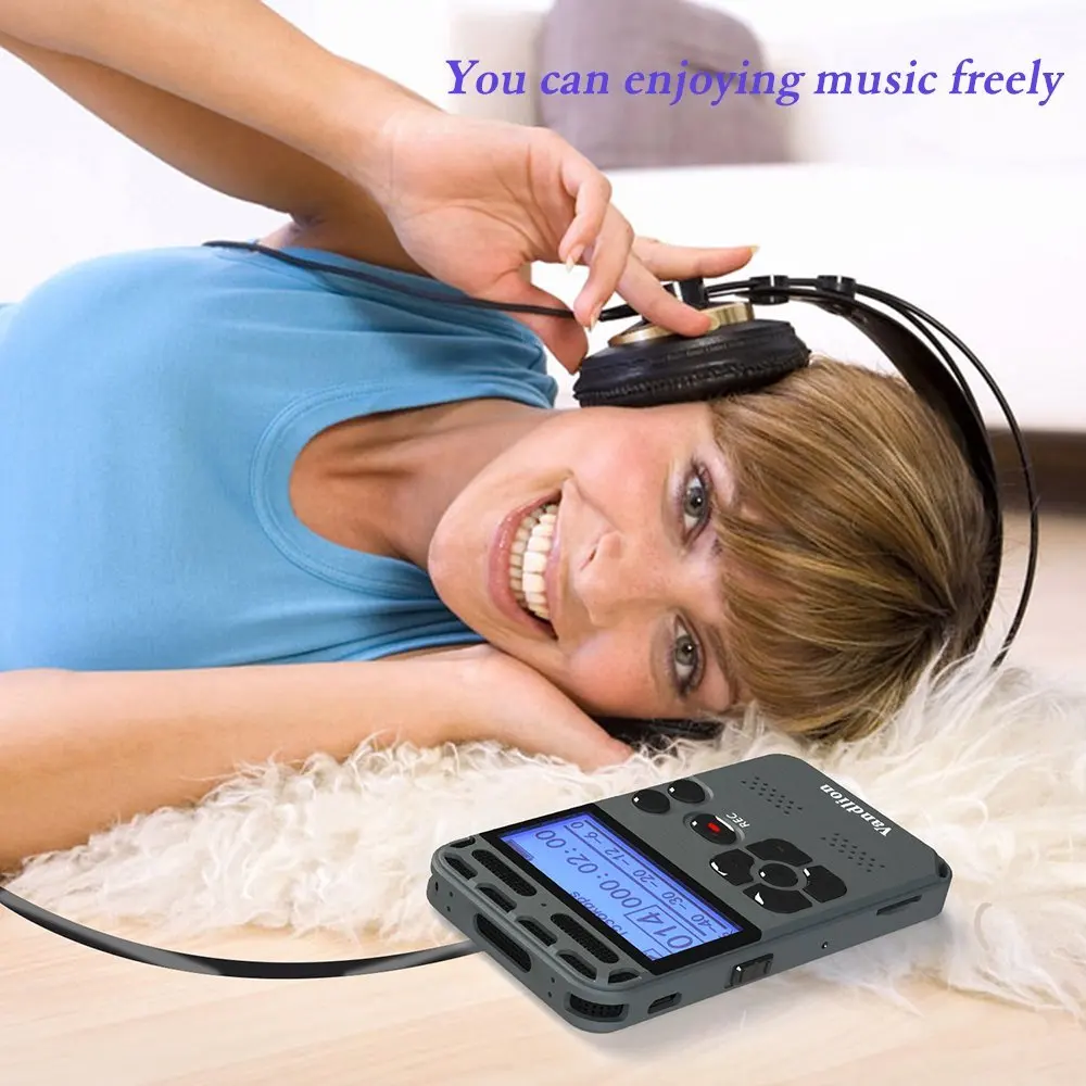 Vandlion Profesinių Balso Aktyvuota Skaitmeninio Garso Diktofonas 16GB PCM Įrašymo Ilgas Baterijos veikimo laikas, MP3 Muzikos Grotuvas V35