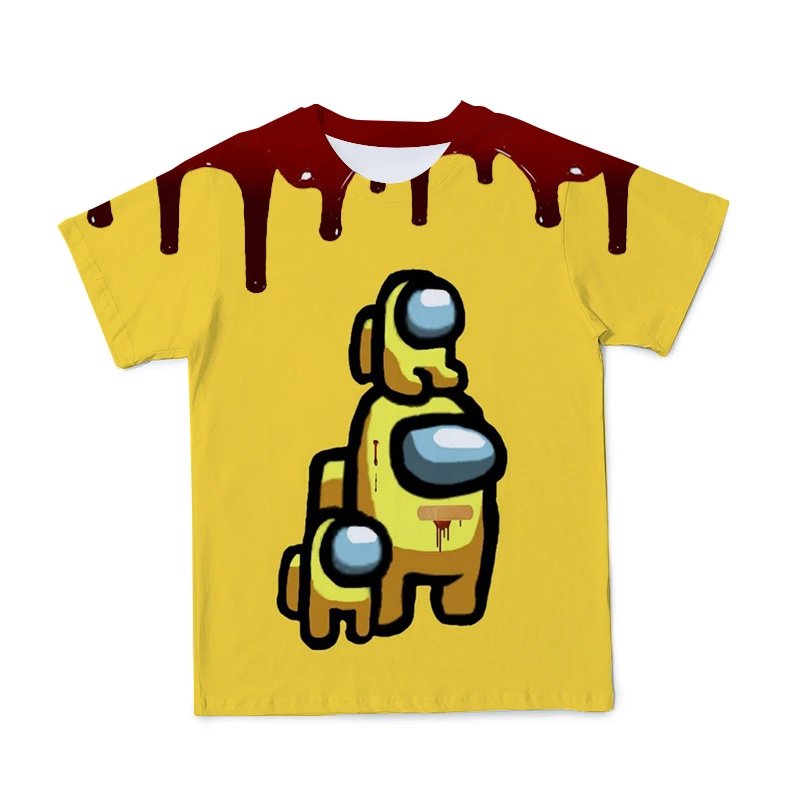Vasaros 3D Vaikiški marškinėliai Žaidimas Tarp Mūsų Trumpas Rankovės Marškinėliai Mielas Ir Įdomus 4T-14T Jaunimo T-shirt Vaikai Slim Drabužius, Kūdikių O-Kaklo Viršų