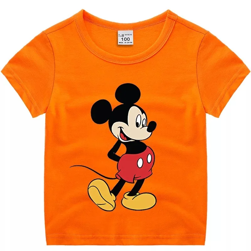 Vasarą Cartoon Mickey Mouse Kūdikių Berniukų Marškinėliai Vaikų Mergaičių Drabužių Medvilnės Spausdinti Viršūnes Tees Vaikų Drabužius 2-12T