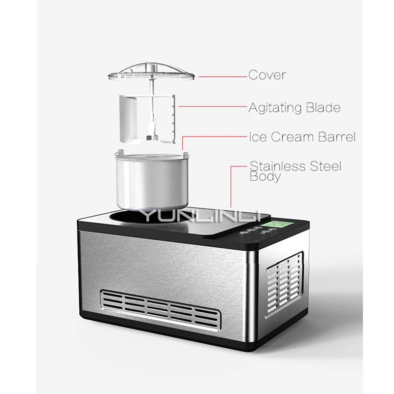 Visiškai Automatinė Buitinių Ice Cream Maker 1.5 L Ledų Mašina Vaikams Elektrinis Ledų Padaryti 