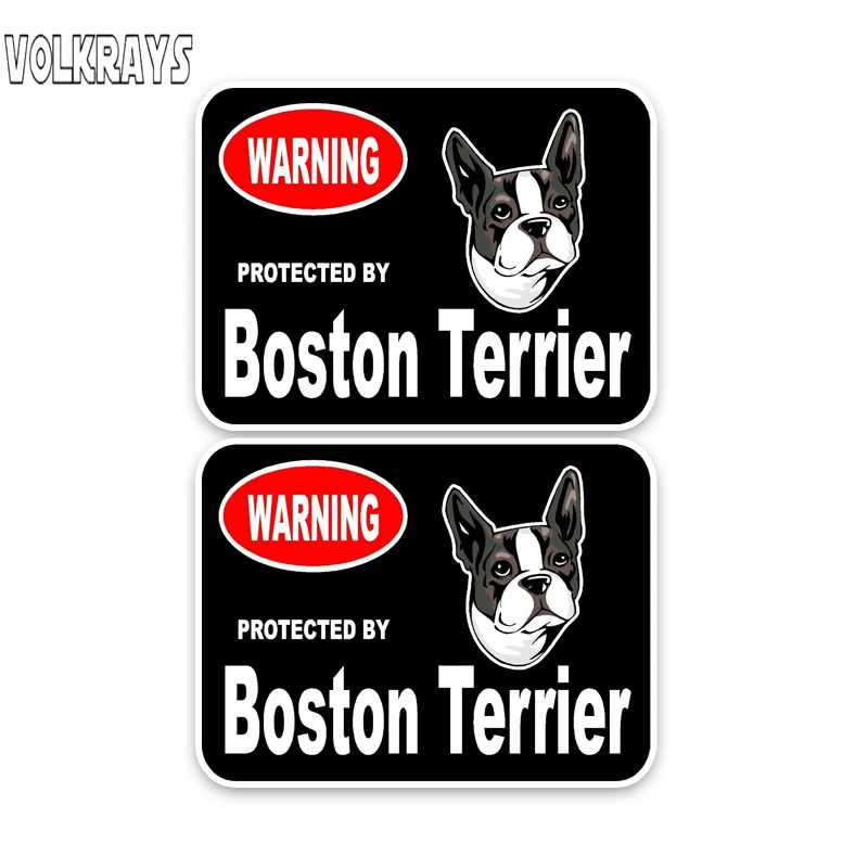 Volkrays 2 X Kūrybos Automobilių Lipdukas Bostono Terjeras Guard Dog Priedai Atspindintis Vandeniui, Saulės Vinilo Decal,10cm*14cm