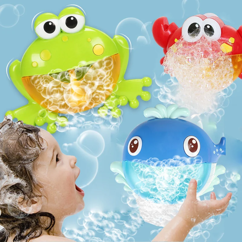 Vonios Žaislai Varlės Plaukimą Vandens Žaislas Kūdikiui Krabų Banginis Burbulas Maker Pūstuvas Automatinis Su Vaikų Muzikos Plovimo Vonios Žaisti Žaislas Vaikams