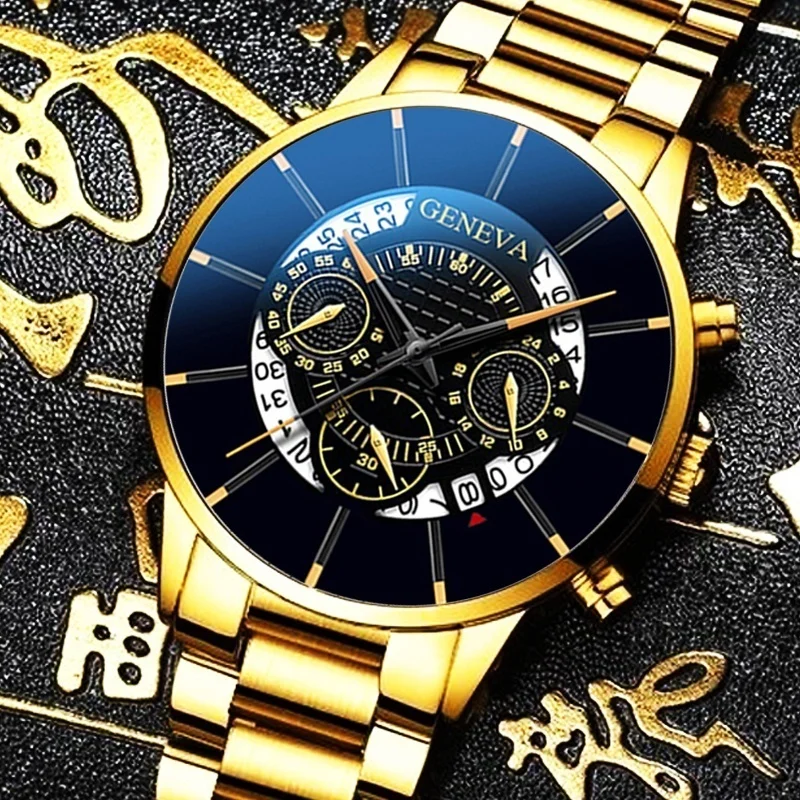 Vyriški Prabangūs Žiūrėti Reloj Hombre Relogio Masculino Nerūdijančio Plieno Kalendorius Kvarco Žiūrėti Vyrų Sporto laikrodis Laikrodis Geneva Laikrodis Valandą
