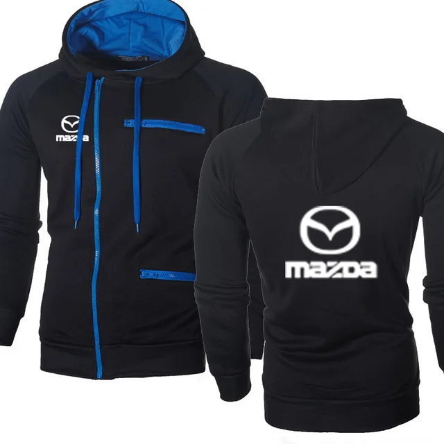 Vyrų Striukė Mazda Automobilio Logotipas Spausdinti Atsitiktinis HipHop Harajuku ilgomis Rankovėmis Fleece šilti Megztiniai su Gobtuvu Mens užtrauktukas Hoodies medžiaga