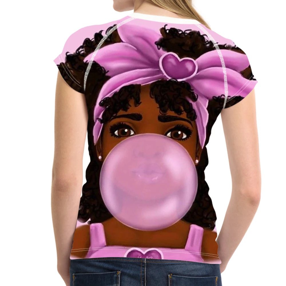 WHEREISART T Marškinėliai Moterims Smūgis Burbuliukų Merginos Marškinėlius Suaugusiems t-Shirt Afrikos Juodieji Mergina Tees Marškinėliai trumpomis Rankovėmis O-Kaklo Viršūnes