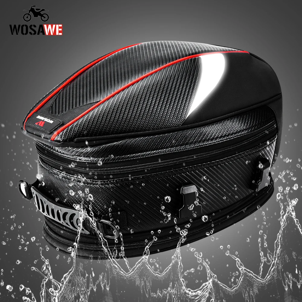 WOSAWE Vandeniui Patvarus Moto Motociklų Maišelį 21L Galiniai Moto Sėdynės Maišelį, Didelės Talpos Bagažo Motociklo galinės Sėdynės Krepšys