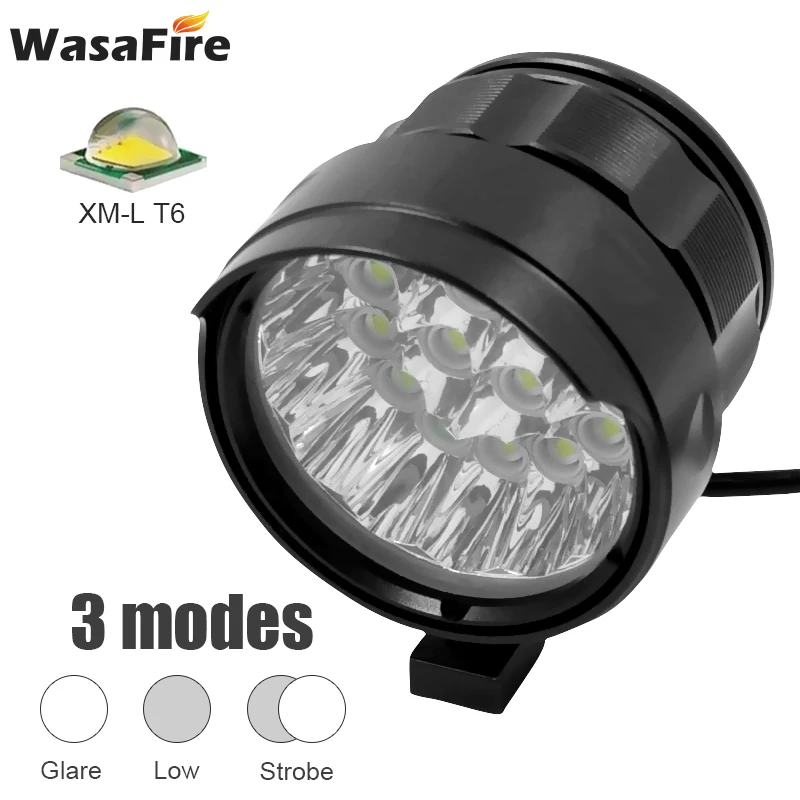 Wasafire 18*XML-T6 LED Žibintų Dviračio Priekinės Šviesos 3 Rūšių Dviračių Žibintuvėlis luces bicicleta + USB Saugos Įspėjimas užpakalinis žibintas