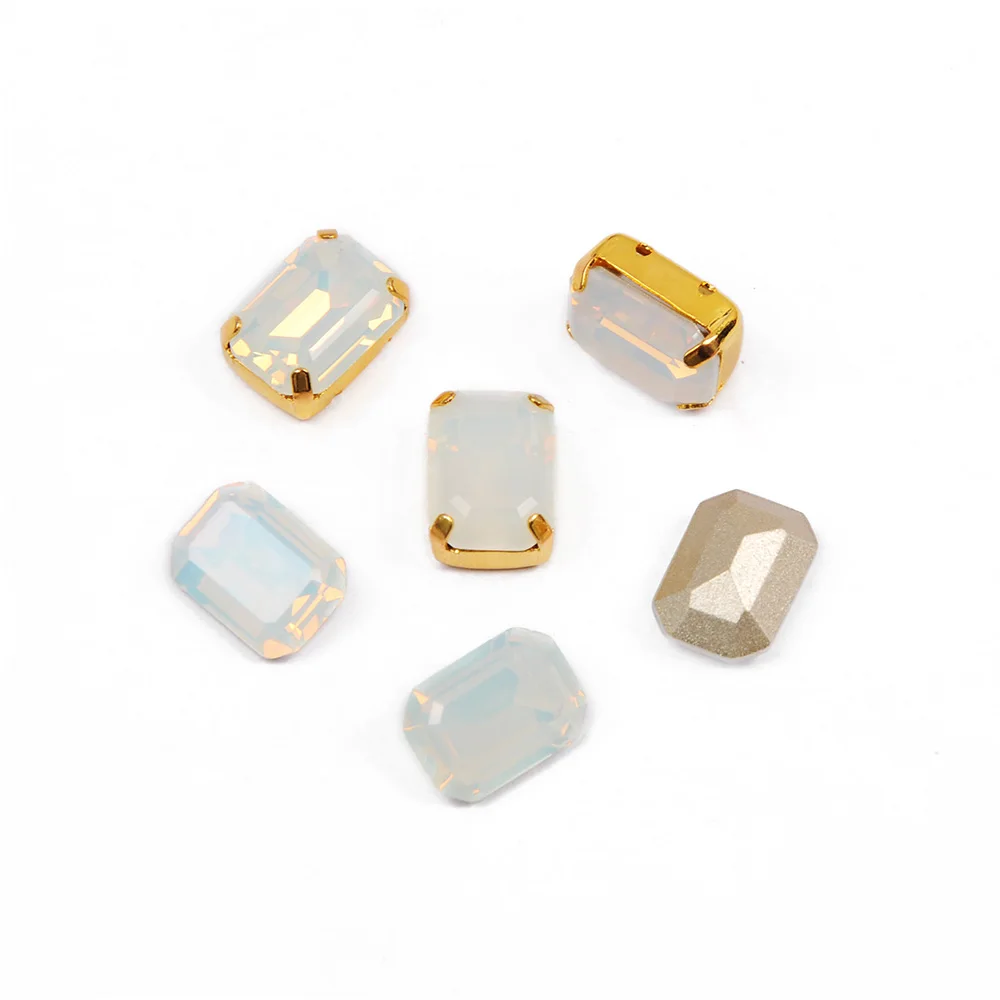White Opal Išgalvotas Akmenys Siuvimo su Metalinio Pagrindo K9 Stiklo Cirkonio Kristalų Taško, Atgal Drabužių Papuošalai, Sagės Priėmimo