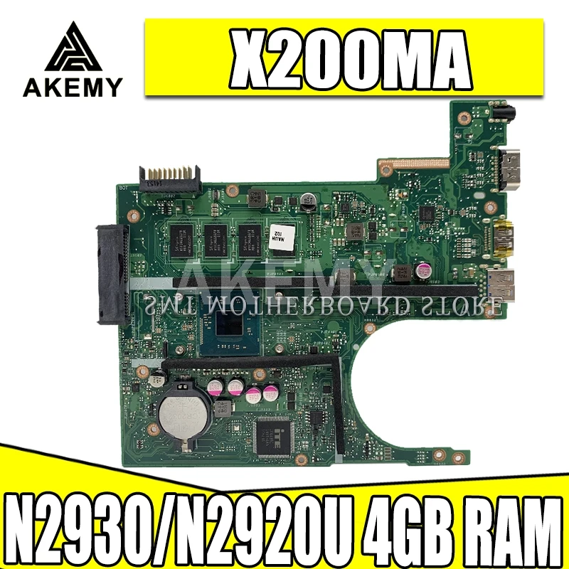 X200MA Plokštė REV2.1 ASUS F200M X200M X200MA Nešiojamojo kompiuterio motininės Plokštės N2930 N2920 4GB 4 branduolių