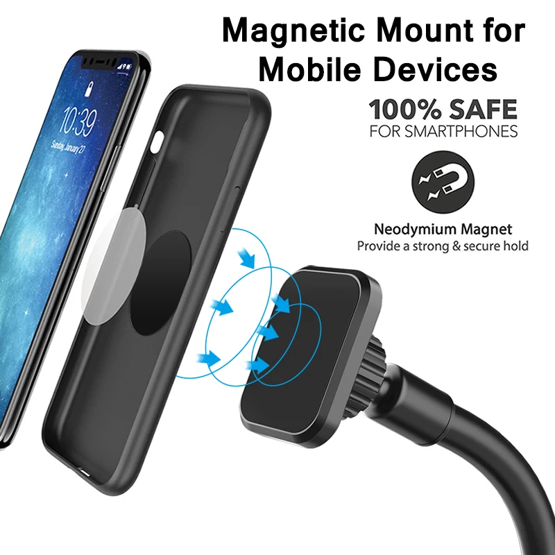 XMXCZKJ Magnetinio Automobilio Puodelio Laikiklį Telefono Mount Adjustable Gooseneck mobiliojo Telefono Turėtojas daugeliui išmaniųjų telefonų 