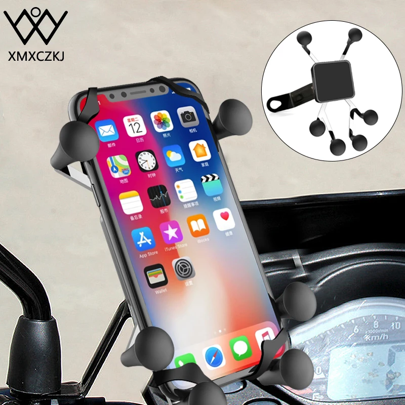 XMXCZKJ Mount Motociklo Savininkas Motociklo Galinio Veidrodėlio Tvirtinimą Už Gopro Išmanųjį telefoną Moto Laikiklis iPhone XR 3.5-6.3 Colių