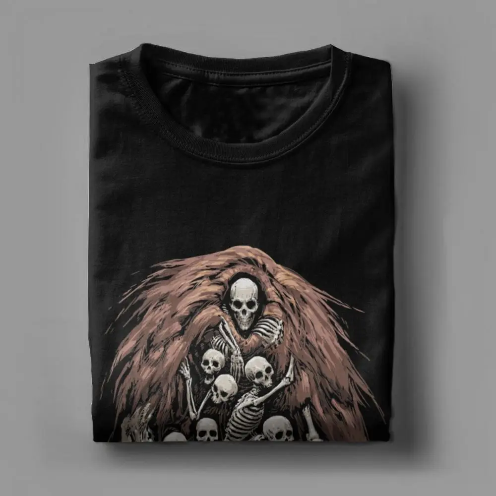 Į Gravelord T-Marškinėliai Vyrams Tamsoje Sielas Skeletas Kaukolės Baisu Siaubo Juokinga Grynos Medvilnės Tees T Shirts 3D Atspausdintas Palaidinukė