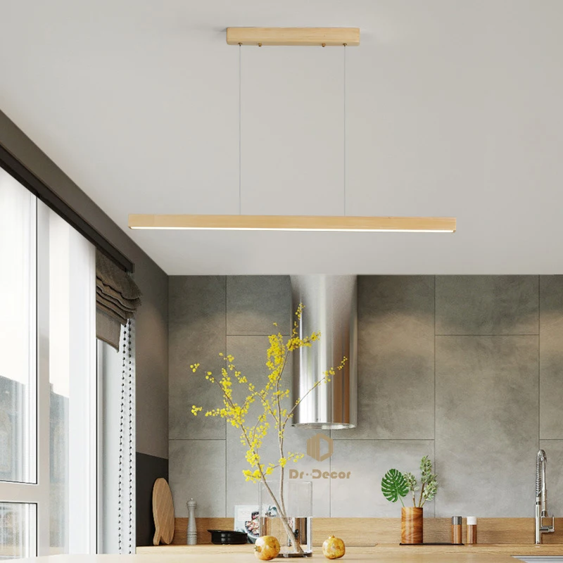 Šiuolaikinės Paprasta LED Medienos Pakabukas Šviesos Apšvietimas Namų Puošybai Biuro Virtuvėje Kabo Šviesa Patalpų Kambarį Šviesos Armatūra