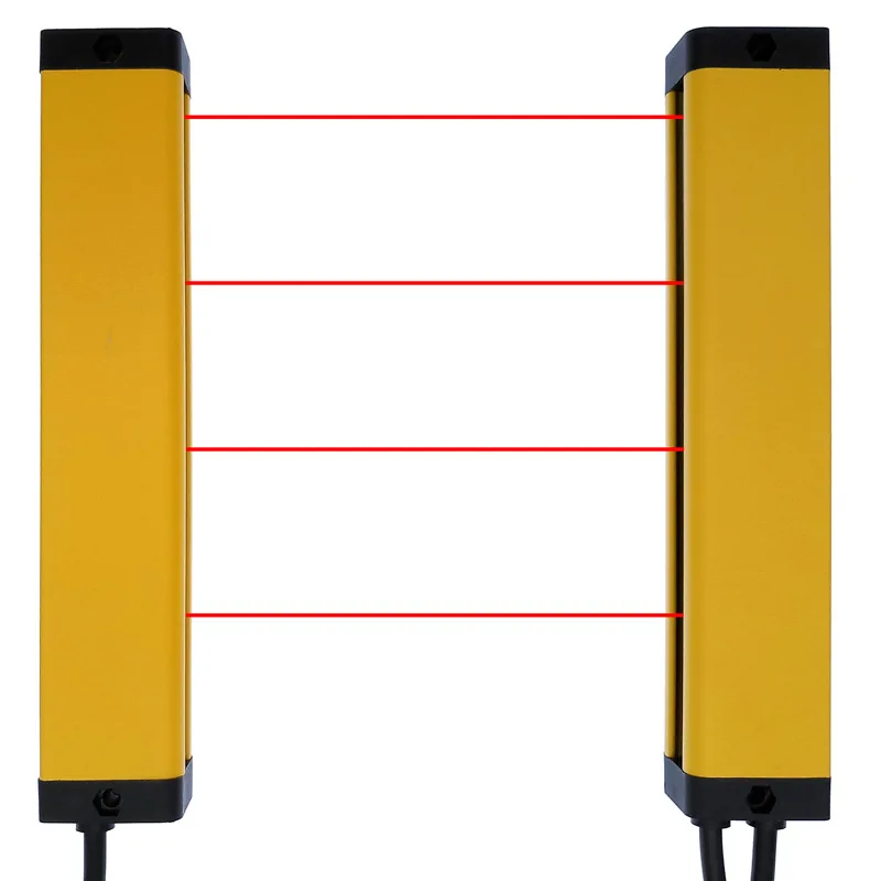 Šviesos užuolaidos saugos grotelėmis 4 taškų 40mm PNP tranzistorius paprastai uždarytas sensorius jungiklis linijiniai apsaugos įrenginys