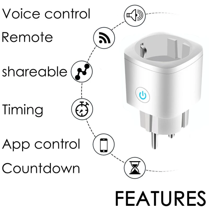 1/4Pcs Smart Plug WiFi Lizdas ES Galios, Stebėti Laiko Funkcija Tuya SmartLife APP Kontrolės Darbai Su Alexa, Google 