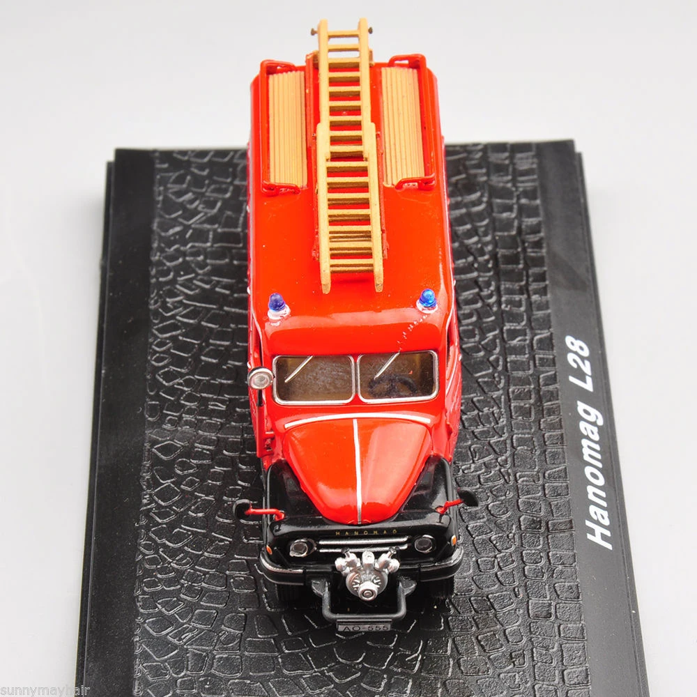 1/72 Mastelis Raudonas Atlasas Lydinio Diecast vokietijos HANOMAG L28 fire Truck Modelio Transporto priemonių Vaikams Gerbėjų Dovanos