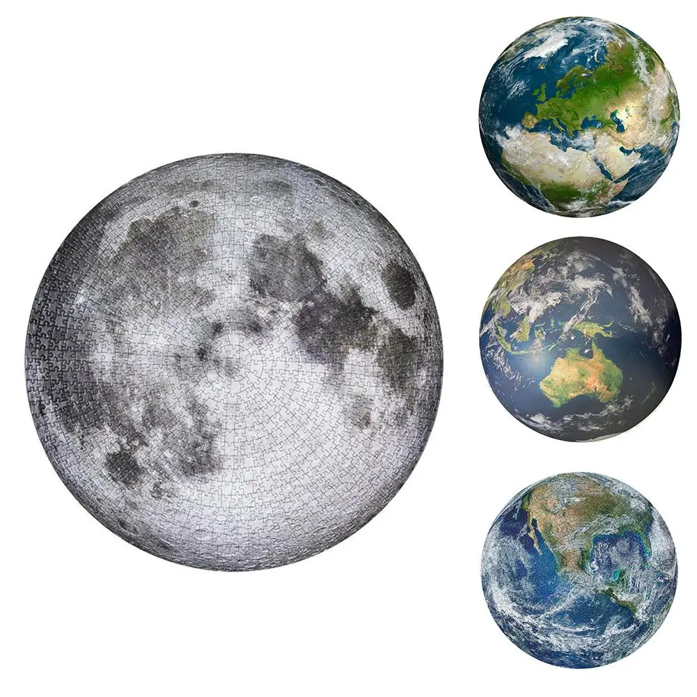 1000Pcs/Set 3D Mėnulio Žemė Popieriaus Pjūklelis dėlionės (Galvosūkiai) Švietimo Žaislas 