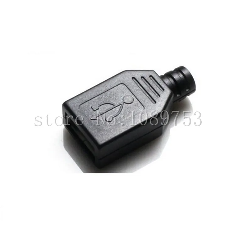 100vnt USB 2.0 Moterų Kištukinis Sujungiklis&Plastiko Dangtelis USB Kištukas Adapteris Jungties Lizdas 